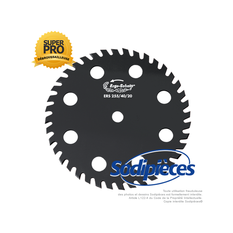 Lame disque 40 dents. Ø 225 mm. Al 20 mm. Ergo-Schnitt® 8 aérations.