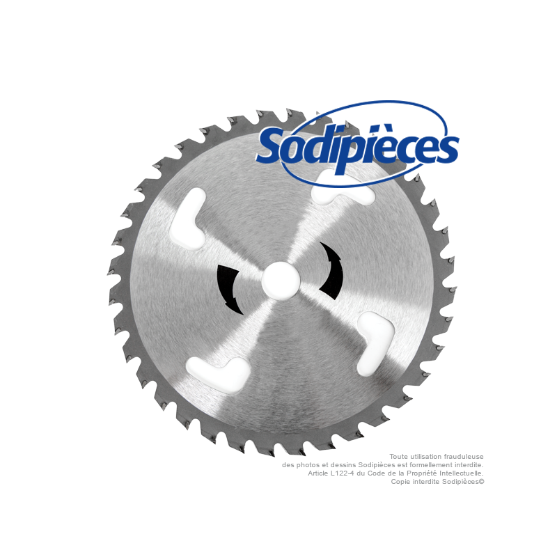 Lame disque carbure 36 dents tungstène Ø 230 mm. Al. 25,4 mm. Ep. 1,3 mm. 4 aérations