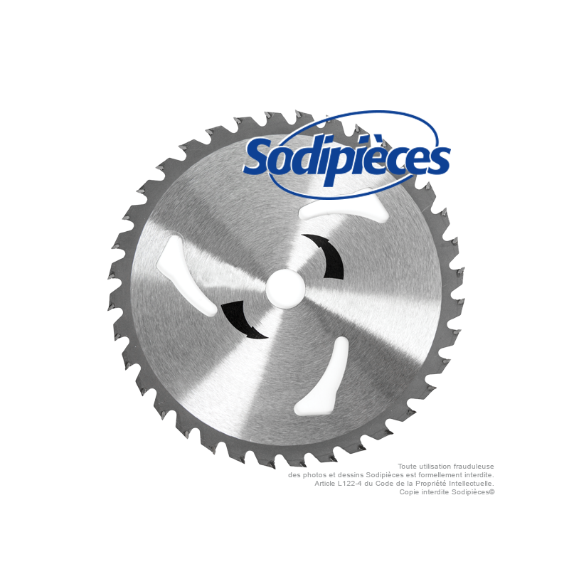 Lame disque carbure 36 dents tungstène Ø 230 mm. Al. 25,4 mm. Ep. 1,3 mm. 3 aérations