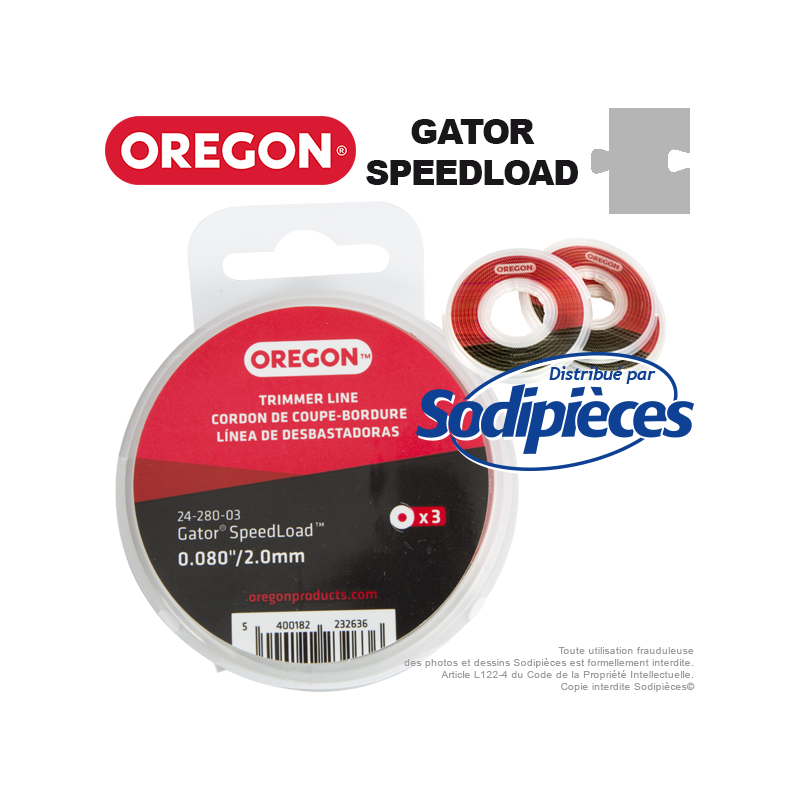 Fil débroussailleuse Oregon Gator® SpeedLoad™ 2 x 1,6 mm