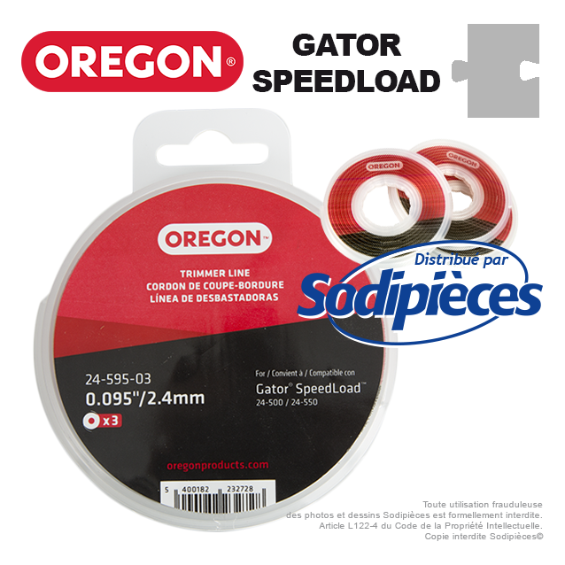 Fil débroussailleuse Oregon Gator® SpeedLoad™ 2,4 x 1,6 mm