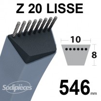 Courroie tondeuse Z20 Trapézoïdale. 10 mm x 546 mm.