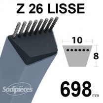 Courroie tondeuse Z26 Trapézoïdale. 10 mm x 698 mm.