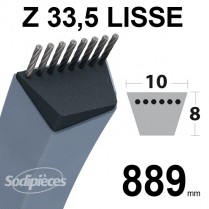 Courroie tondeuse Z33,5 Trapézoïdale. 10 mm x 889 mm.