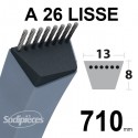Courroie tondeuse A26 Trapézoïdale. 13 mm x 710 mm.