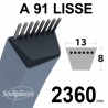 Courroie tondeuse A91 Trapézoïdale 13 mm x 2360 mm.