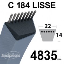 Courroie tondeuse C187 Trapézoïdale 22 mm x 4835 mm.