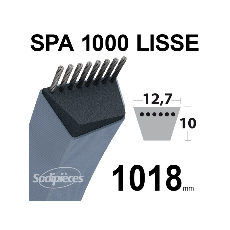 Courroie tondeuse SPA1000 Trapézoïdale 12,7 mm x 1018 mm.