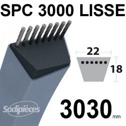 Courroie tondeuse SPC3000 Trapézoïdale 22 mm x 3030 mm.