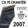 Courroie tondeuse CX79 Trapézoïdale 22 mm x 2007 mm.