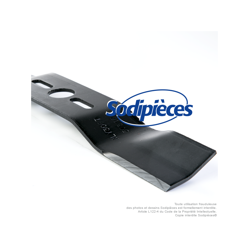 Lame tondeuse universelle galbée 40,6 cm. Alésage 25,4 mm