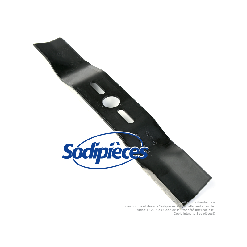 Lame tondeuse universelle galbée 43,2 cm. Alésage 25,4 mm