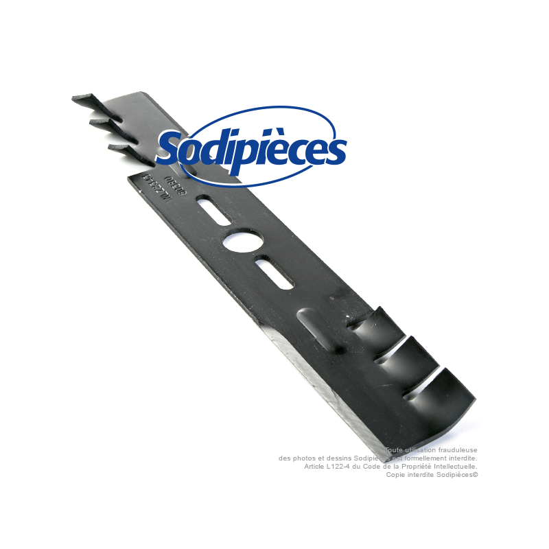 Lame tondeuse universelle mulching 40,6 cm. Alésage 25,4 mm
