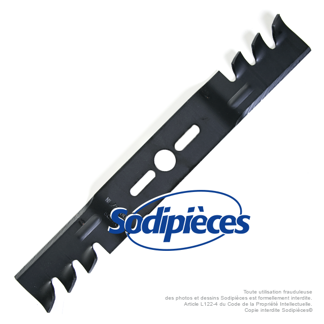 Lame tondeuse universelle mulching galbée 55,8 cm. Alésage 25,4 mm