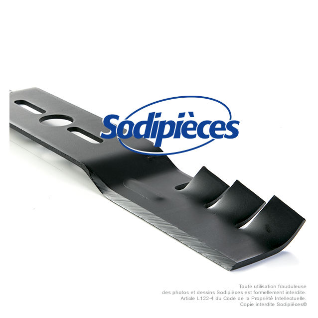 Lame tondeuse universelle mulching galbée 55,8 cm. Alésage 25,4 mm