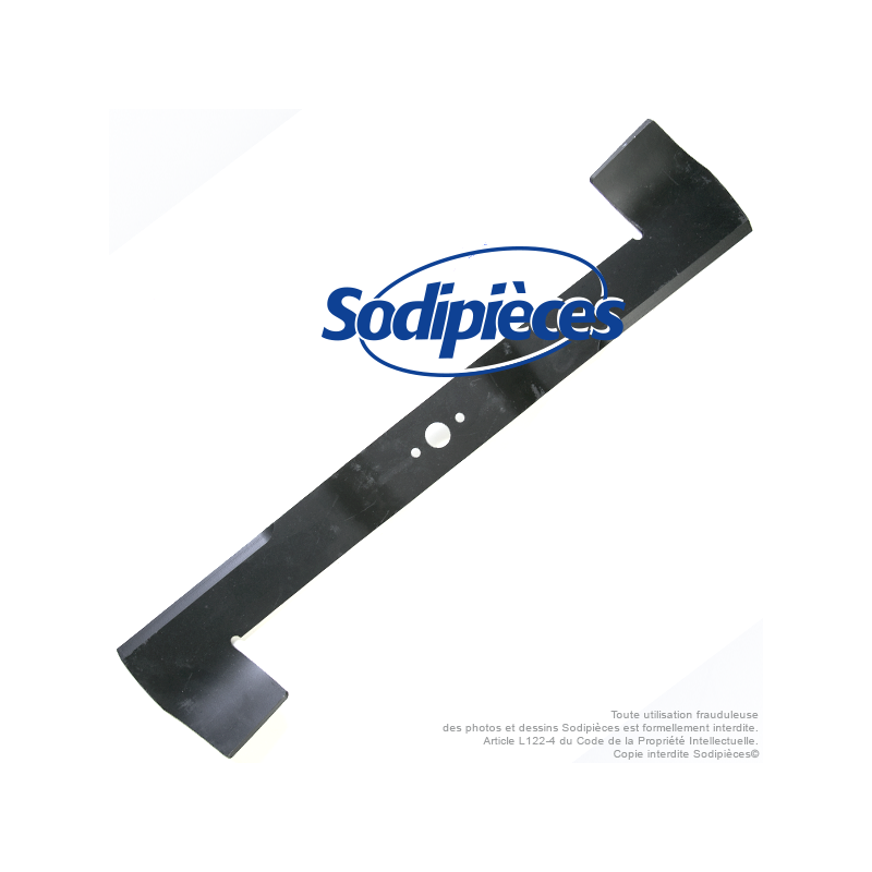 Lame tondeuse 66,5 cm. Al. 21,6 mm. Pour Iseki. Coupe à gauche