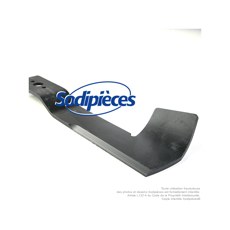 Lame tondeuse 66,5 cm. Al. 21,6 mm. Pour Iseki. Coupe à gauche