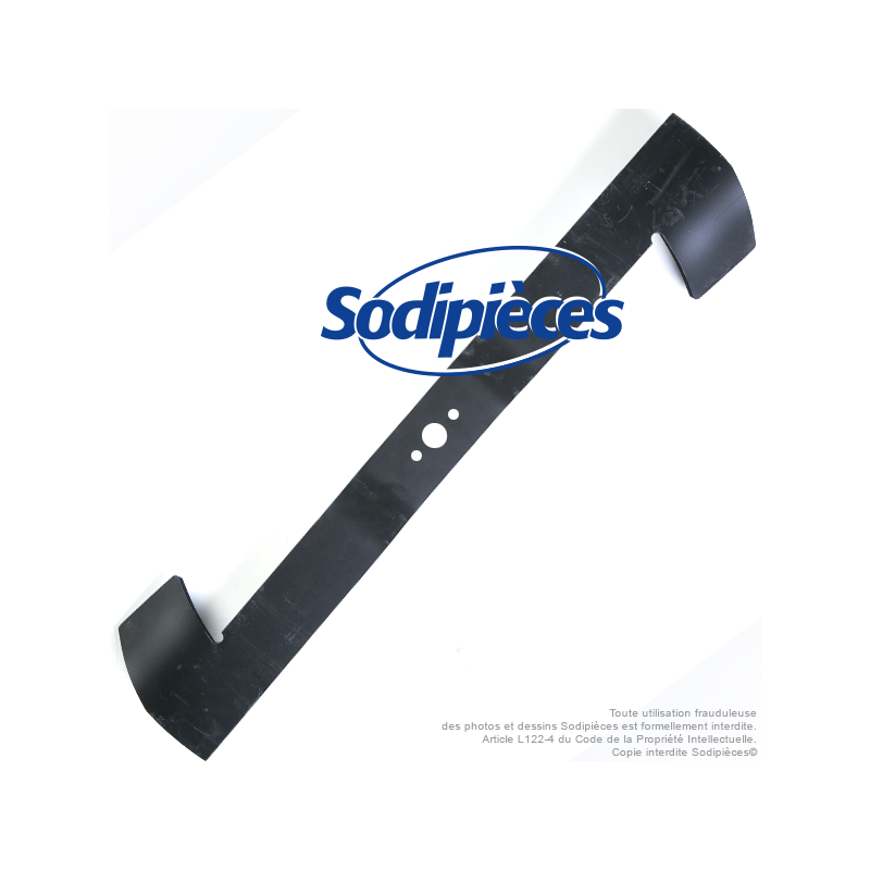 Lame tondeuse 66,5 cm. Al. 21,6 mm. Pour Iseki. Coupe à gauche