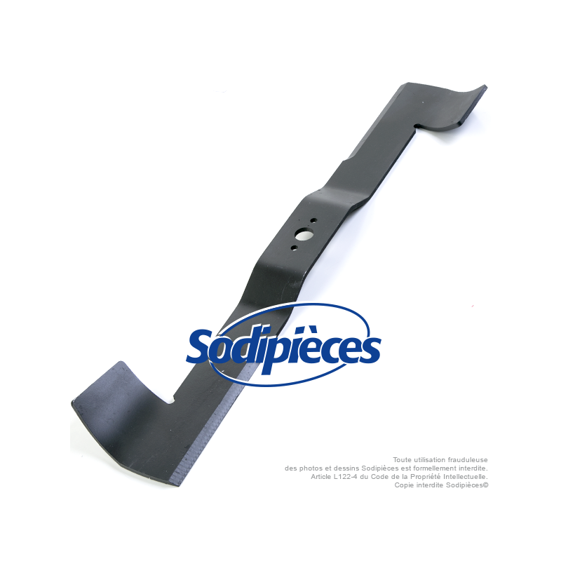 Lame tondeuse 66,5 cm. Al. 21,6 mm. Pour Iseki. Coupe à droite