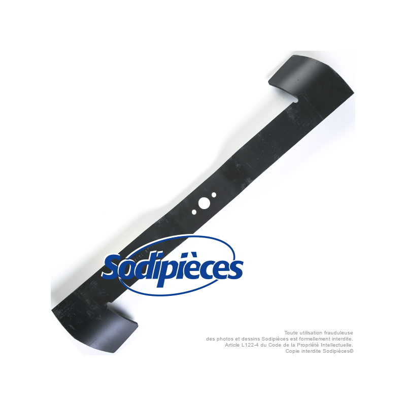 Lame tondeuse 66,5 cm. Al. 21,6 mm. Pour Iseki. Coupe à droite