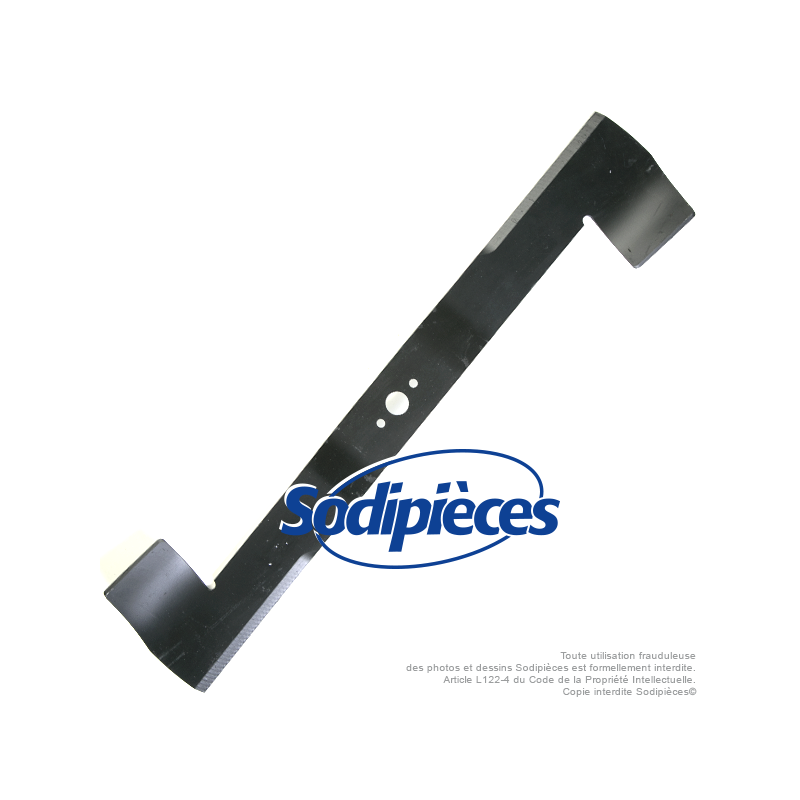 Lame tondeuse 66,5 cm. Al. 21,6 mm. Pour Iseki. Coupe à droite