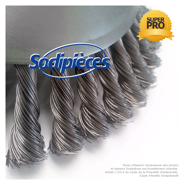 Brosse conique Pro pour désherbage Ø 230 mm, Al 20 mm. Par 5