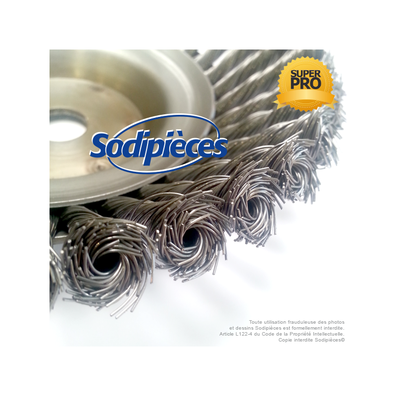 Brosse conique Pro pour désherbage Ø 230 mm, Al 20 mm