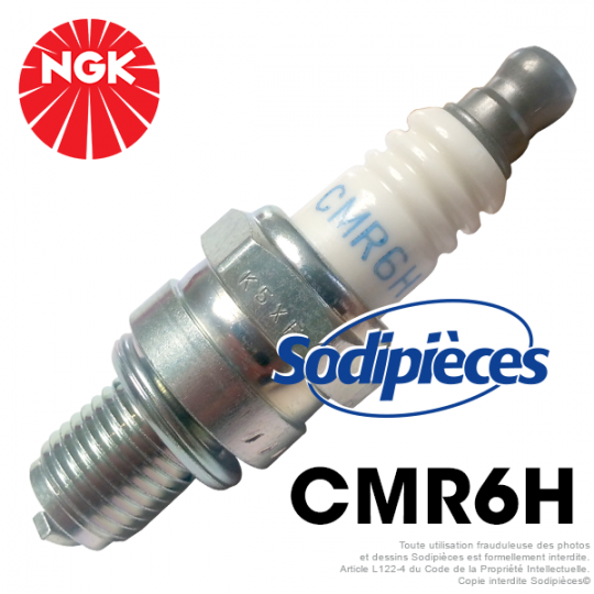 Bougie NGK CMR6H, clé taille 16, filetage M10