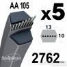 Courroies AA105 Hexagonale. Par 5