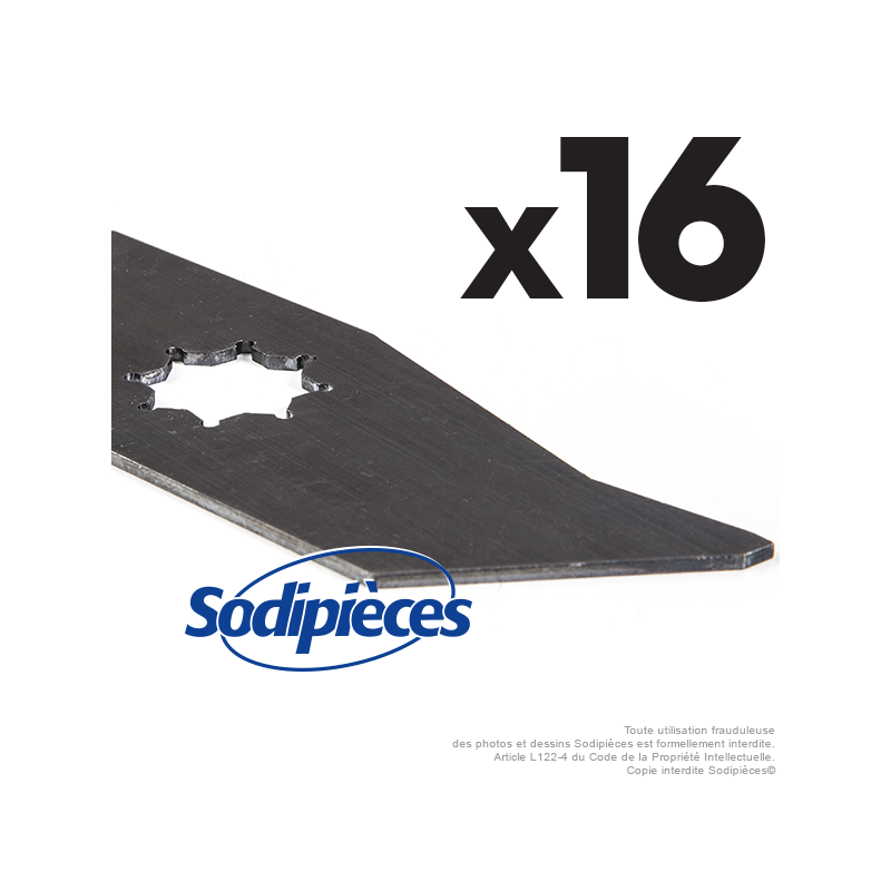 Couteaux scarificateurs pour Wolf n° origine 3568400, 3568081. Jeu de 14