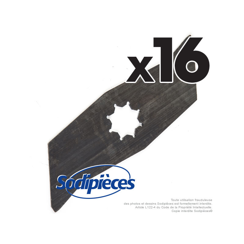 Couteaux scarificateurs pour Wolf n° origine 3568400, 3568081. Jeu de 14