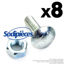 Boulon à tête bombée et collet carré M5 pour Etesia 26157