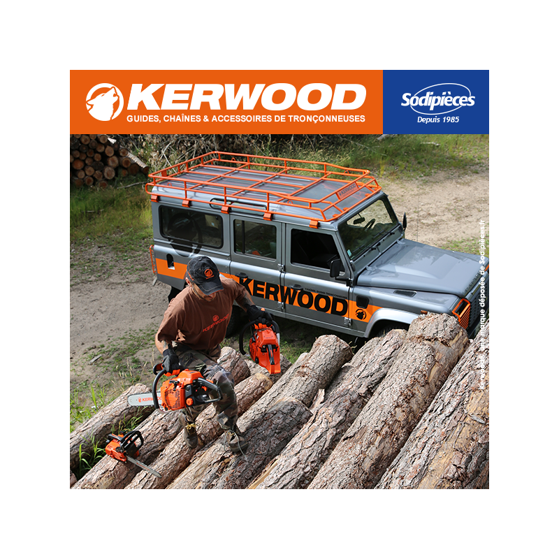 Chaîne tronçonneuse KERWOOD 33 maillons 3/8"LP, 1,3mm, modèle semi carrée