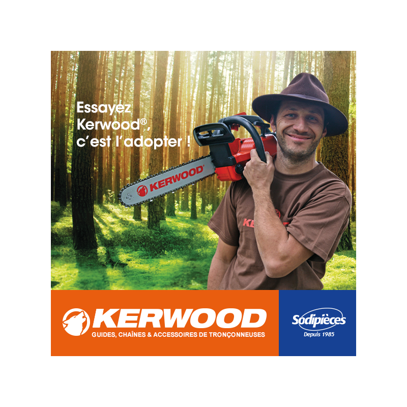 Guide+chaine tronçonneuse Kerwood. 40cm,3/8LP 1,3 mm