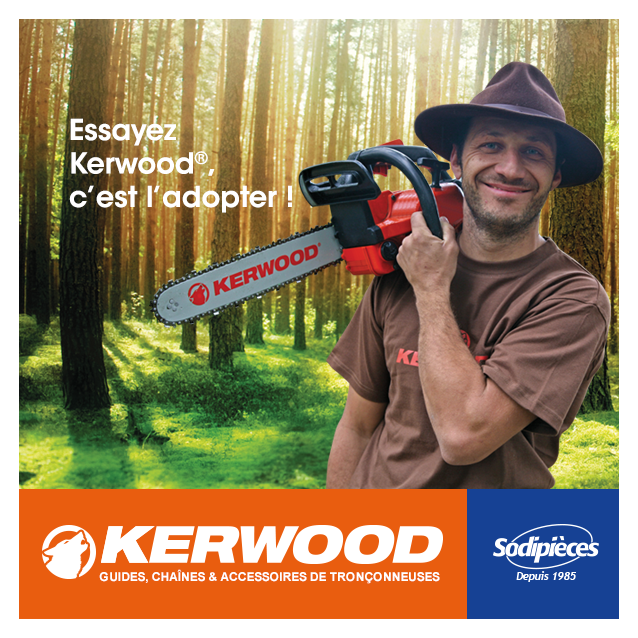 Guide+chaine tronçonneuse Kerwood. 40cm,3/8LP 1,3 mm