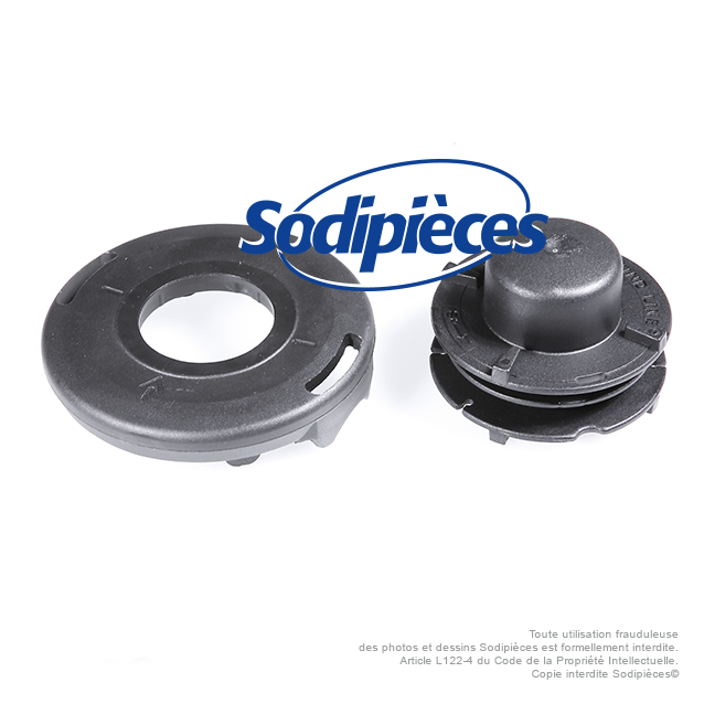 Tête débroussailleuse Tecomec Tap'N'Work Ø109 mm. Kit couvercle inférieur + bobine fil Tête débroussailleuse Tecomec Tap'N'Work Ø109 mm. Kit couvercle inférieur + bobine fil