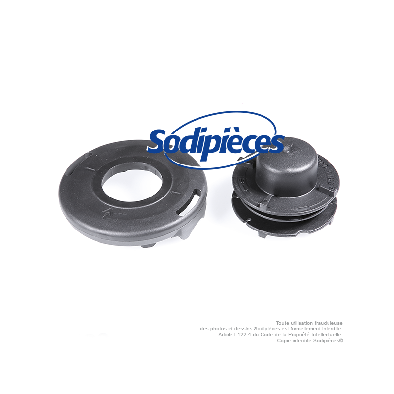 Tête débroussailleuse Tecomec Tap'N'Work Ø109 mm. Kit couvercle inférieur + bobine fil