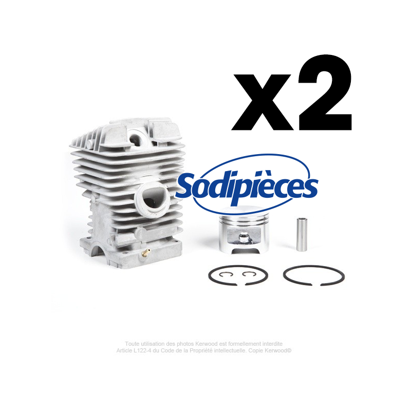Cylindre piston tronçonneuse pour Stihl MS 390 Ø 49 mm. Par 2