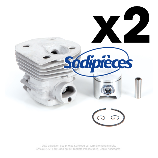 Cylindre piston tronçonneuse husqvarna 350/346XP Ø 44 mm. Par 2