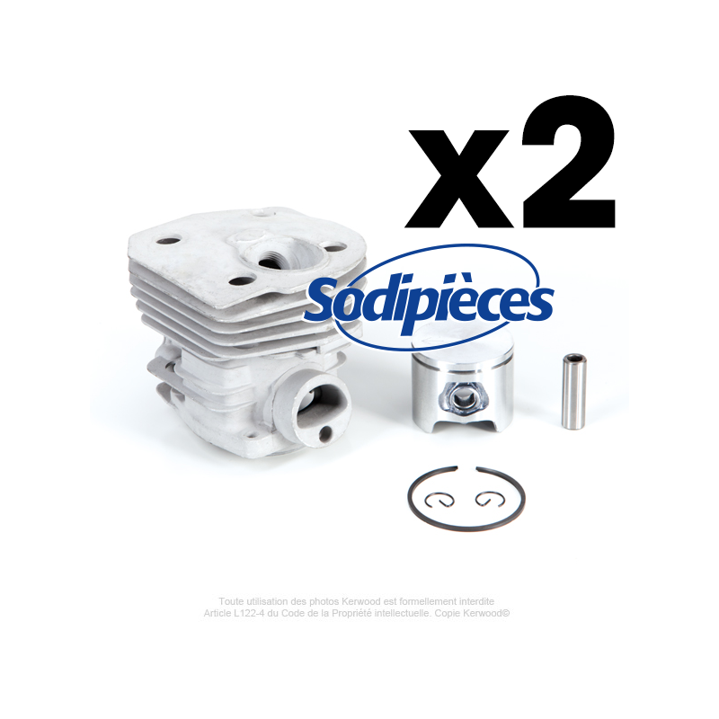 Cylindre piston tronçonneuse husqvarna 350/346XP Ø 44 mm. Par 2