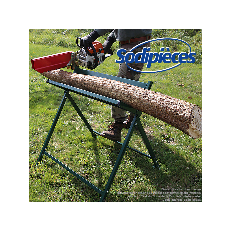 Chevalet à bûches pour tronçonneuse