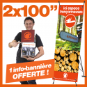 2 chaînes Kerwood 100". 1 info-bannière "Espace tronçonneuse" Offerte !