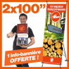 2 chaînes Kerwood 100". 1 info-bannière "Espace tronçonneuse" Offerte !