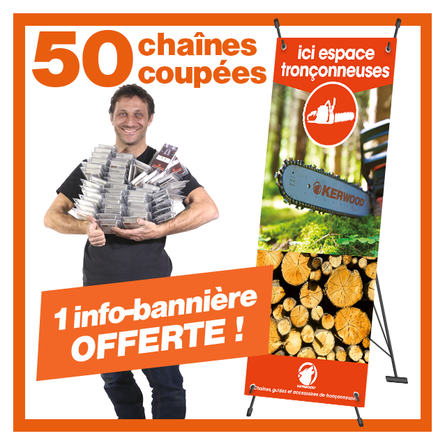 1 Chaîne Kerwood 100". 1 mesureur Kerwood de chaînes tronçonneuses !