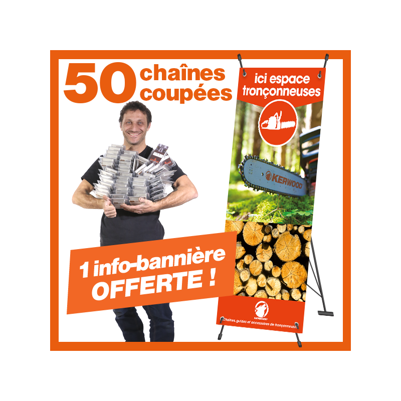 1 Chaîne Kerwood 100". 1 mesureur Kerwood de chaînes tronçonneuses !