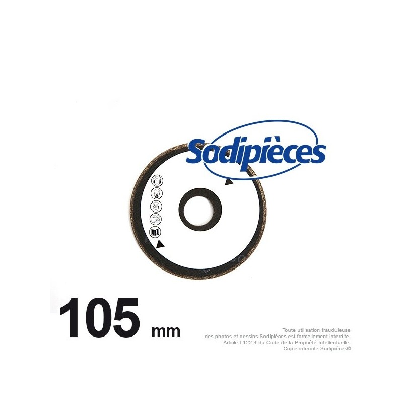 Meule pour midi jolly diam 105 mm, Alé 22 mm, ép 3 mm