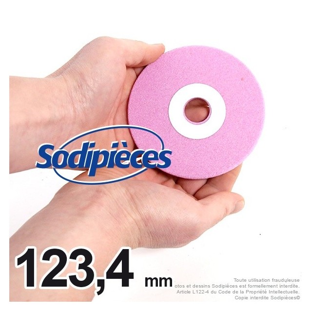 Meule d'affûteuse diam 123 mm, Alé 22 mm, ép 4,5 mm