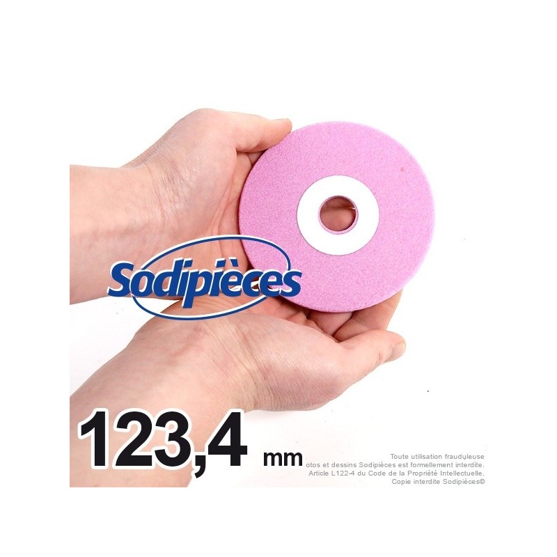 Meule d'affûteuse diam 123 mm, Alé 22 mm, ép 4,5 mm