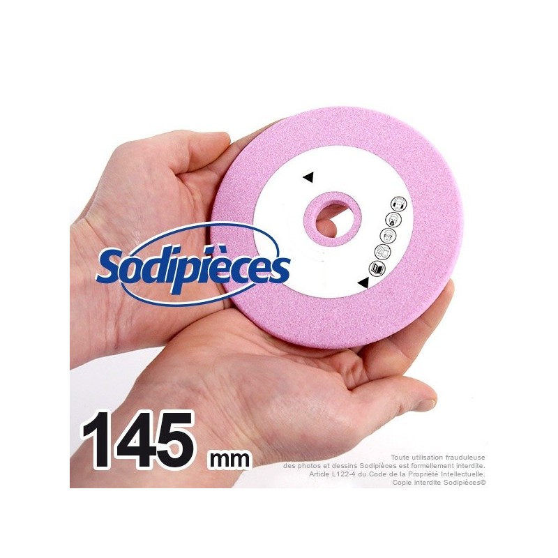 Meule d'affûteuse Ø 145 mm, Alé 22 mm, ép 7 mm