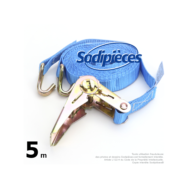 Sangle à cliquet. Capacité 500 Kg. 25 mm x 5 m